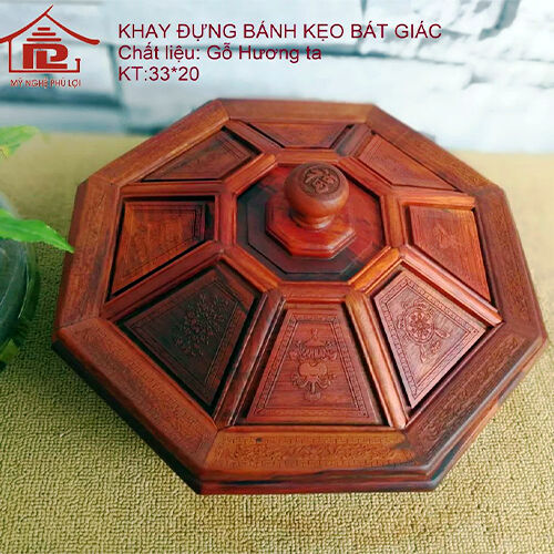 Hộp bánh kẹo gỗ hương