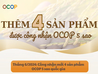 Thêm 4 sản phẩm được công nhận OCOP 5 sao